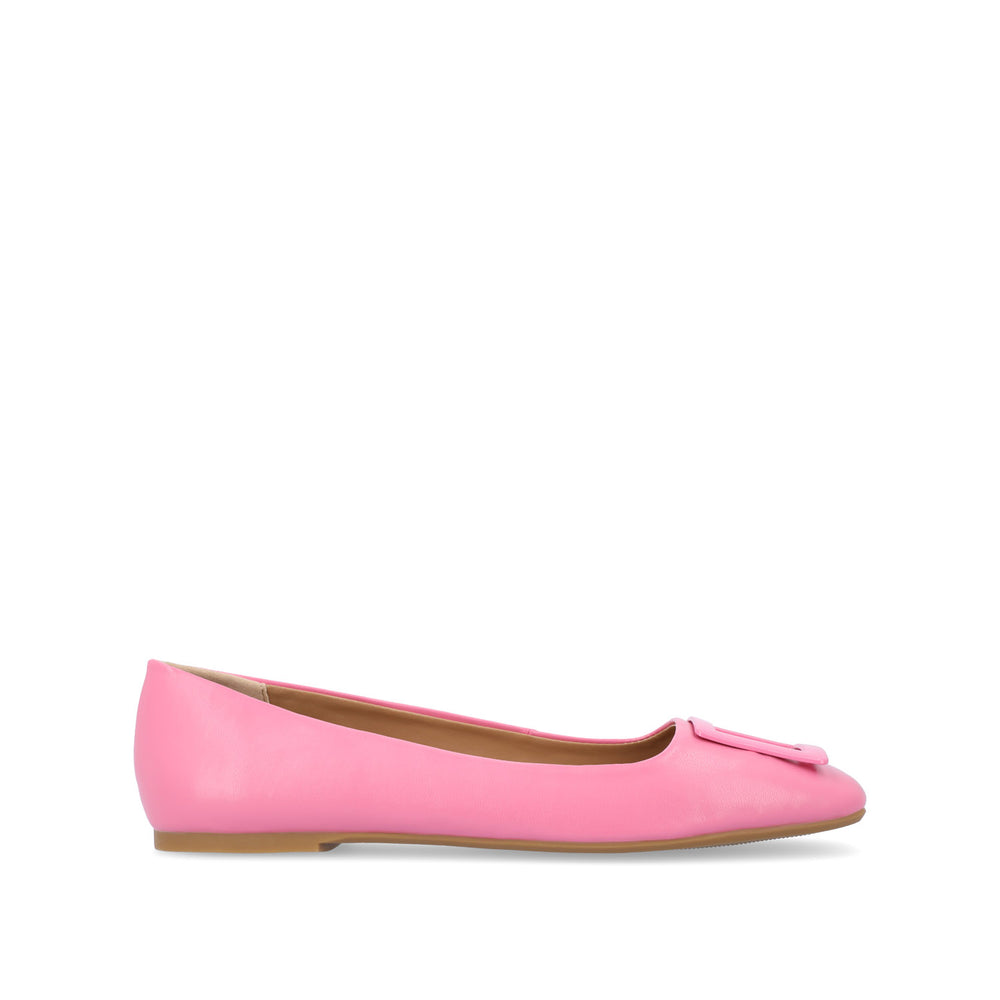 ZIMIA SQUARE TOE FLATS IN FAUX LEATHER