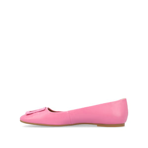 ZIMIA SQUARE TOE FLATS IN VEGAN LEATHER - Pink