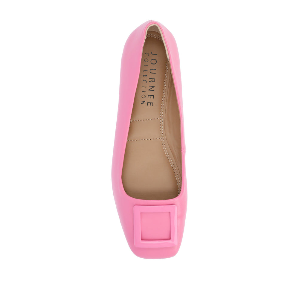 ZIMIA SQUARE TOE FLATS IN FAUX LEATHER