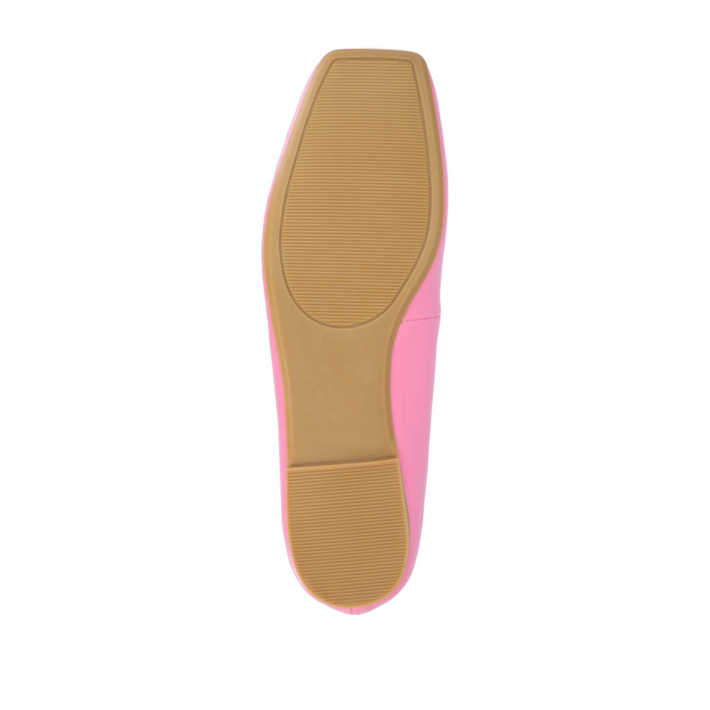 ZIMIA SQUARE TOE FLATS IN FAUX LEATHER