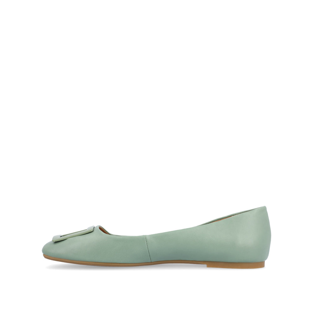 ZIMIA SQUARE TOE FLATS IN FAUX LEATHER