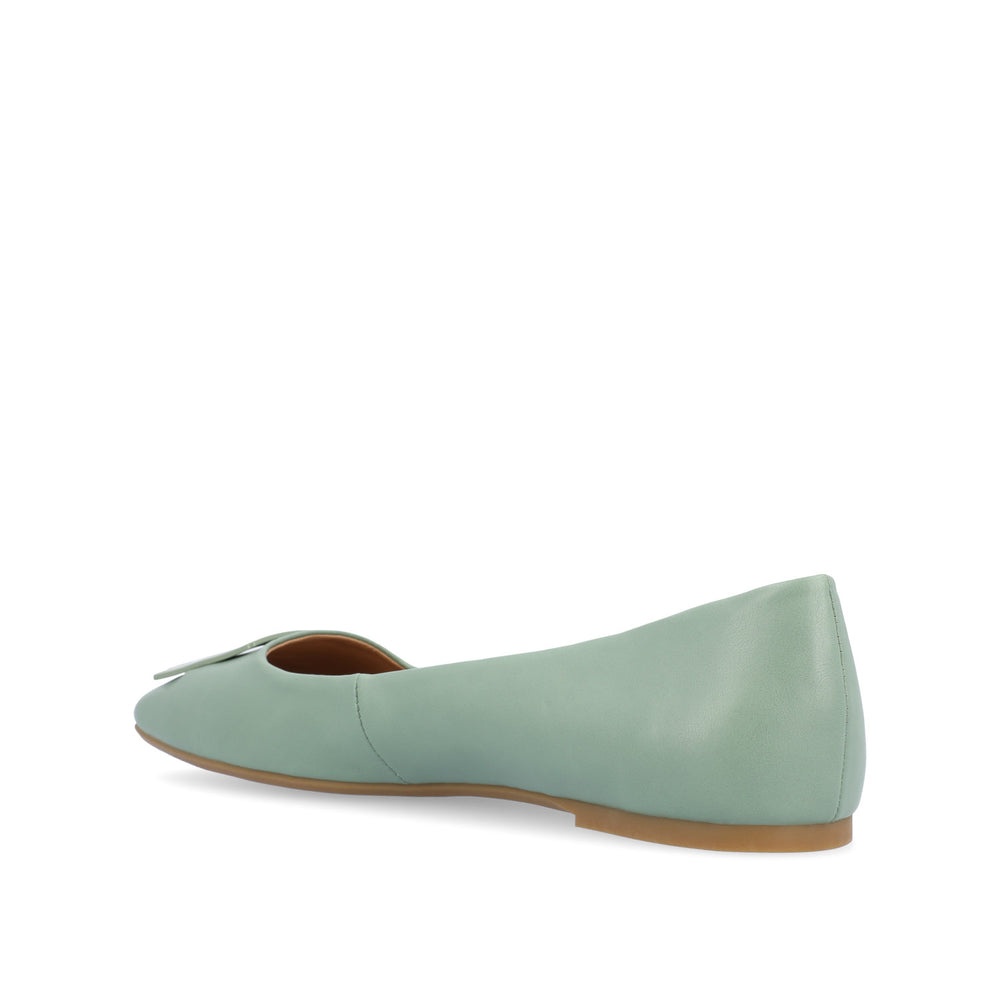 ZIMIA SQUARE TOE FLATS IN FAUX LEATHER