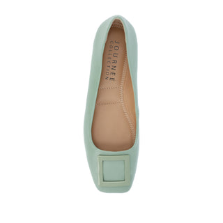 ZIMIA SQUARE TOE FLATS IN FAUX LEATHER