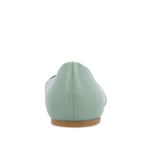ZIMIA SQUARE TOE FLATS IN VEGAN LEATHER - Sage