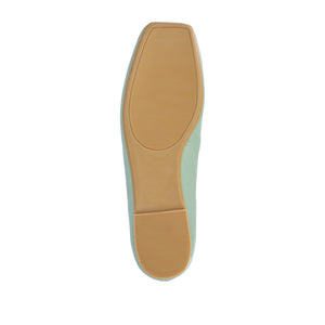 ZIMIA SQUARE TOE FLATS IN VEGAN LEATHER - Sage