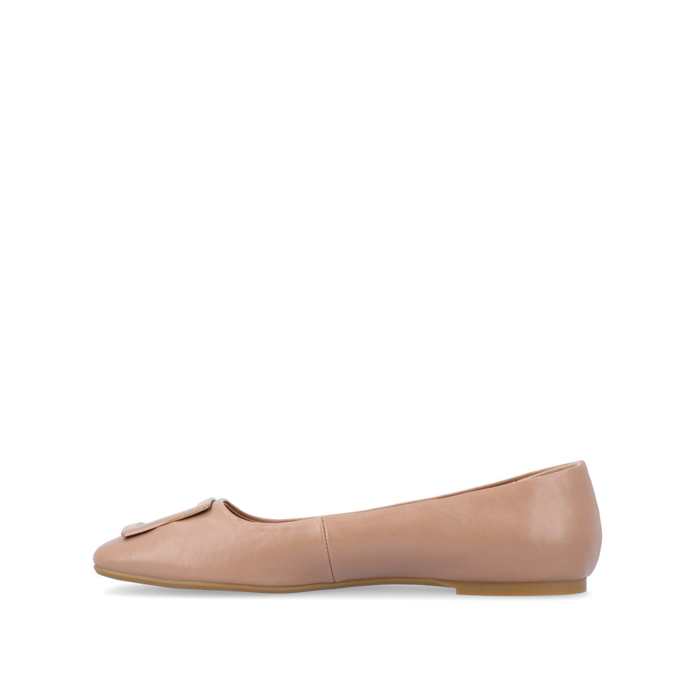 ZIMIA SQUARE TOE FLATS IN FAUX LEATHER