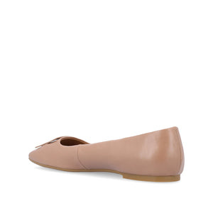 ZIMIA SQUARE TOE FLATS IN VEGAN LEATHER - Tan