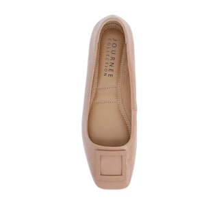 ZIMIA SQUARE TOE FLATS IN FAUX LEATHER