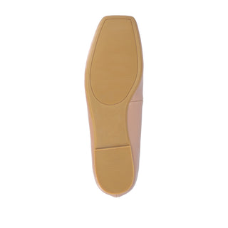 ZIMIA SQUARE TOE FLATS IN FAUX LEATHER