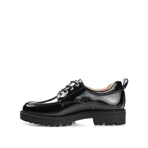 ZINA OXFORD LOAFER FLATS IN PATENT - Black