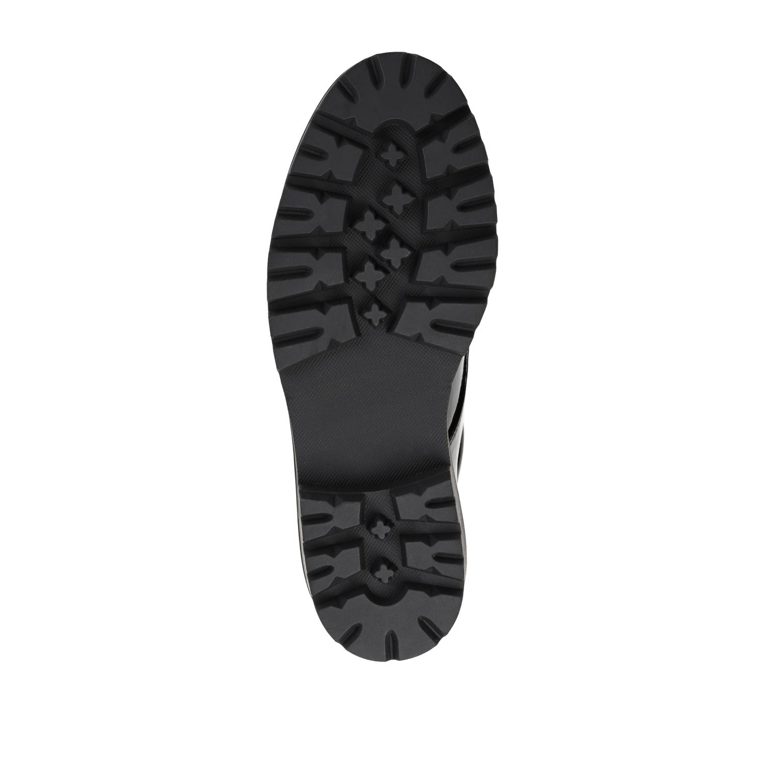 ZINA OXFORD LOAFER FLATS IN PATENT - Black