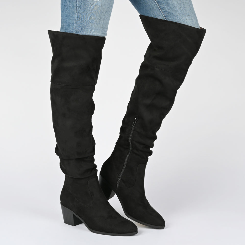 ZIVIA KNEE HIGH BOOTS IN WIDE CALF