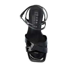 ZORANA STRAPPY HEELS IN PATENT - Black