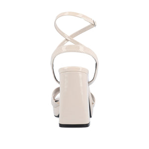 ZORANA STRAPPY HEELS IN PATENT - Cream