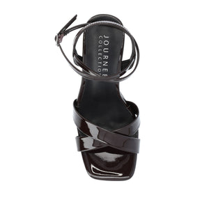 ZORANA STRAPPY HEELS IN PATENT - Brown