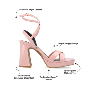 ZORANA STRAPPY HEELS IN PATENT - Blush