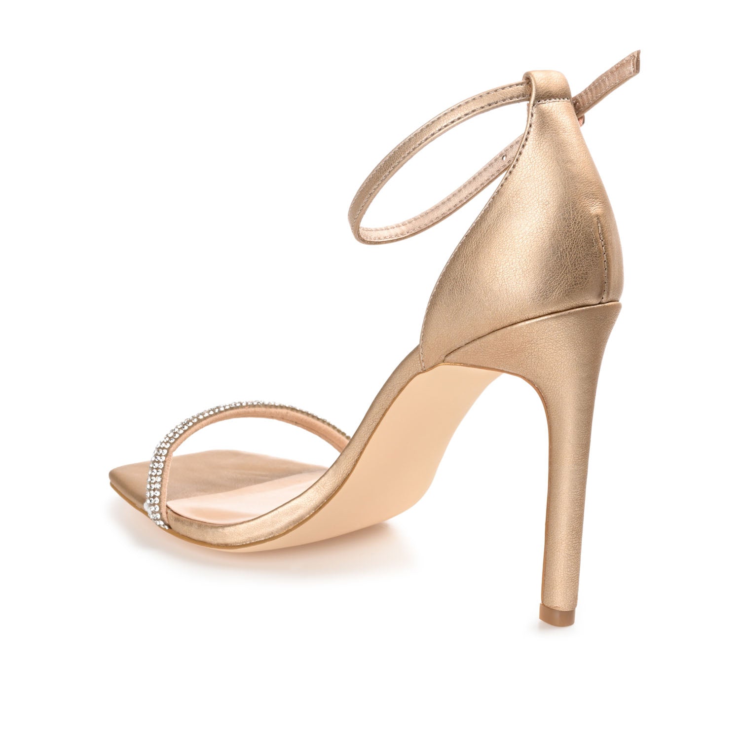 ZOYA STRAPPY STILETTO HEELS IN VEGAN LEATHER - Gold