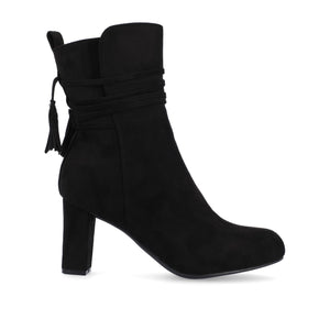 ZURI ZIP-UP BOOTIES IN FAUX SUEDE - Black