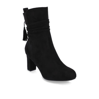 ZURI ZIP-UP BOOTIES IN FAUX SUEDE