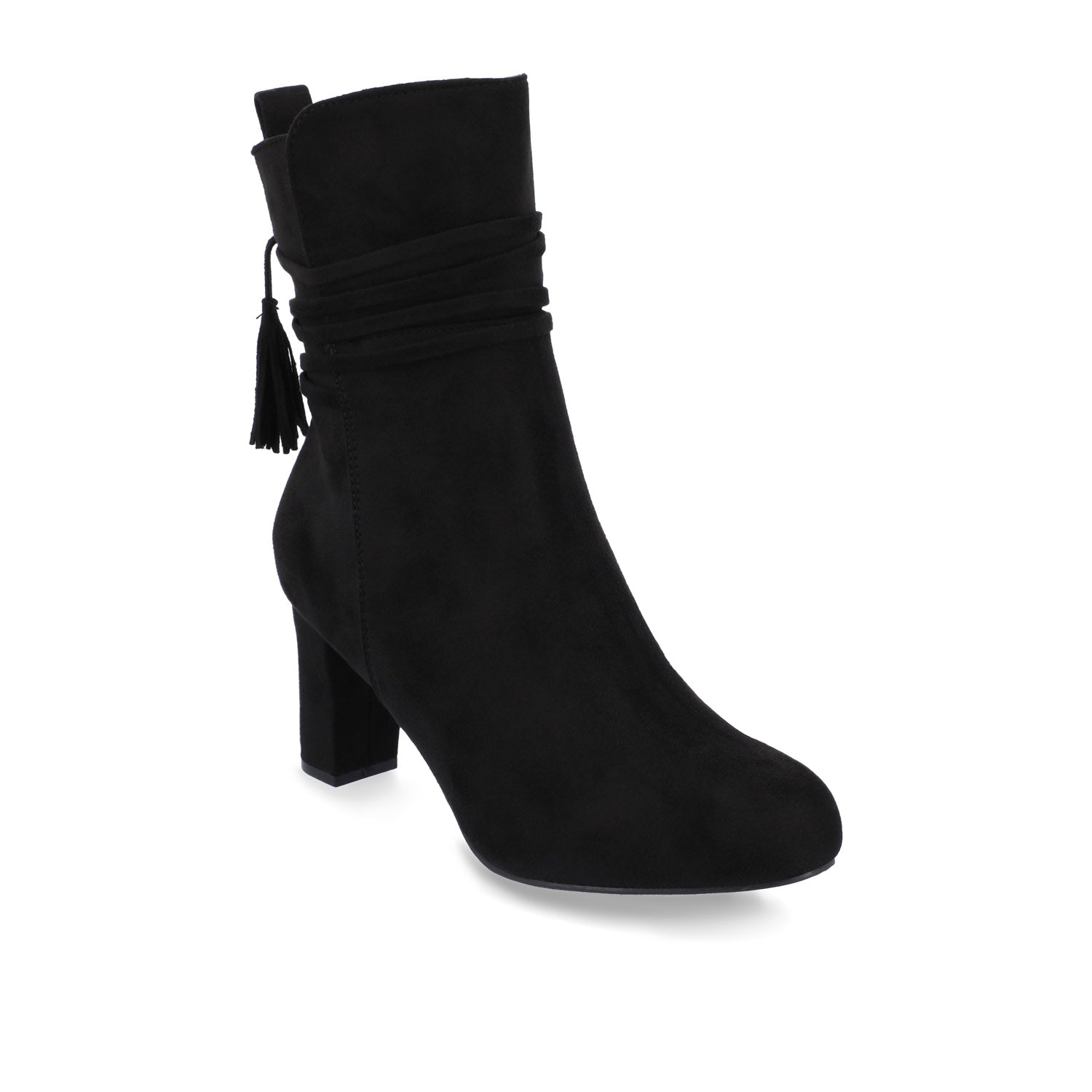 ZURI ZIP-UP BOOTIES IN FAUX SUEDE - Black