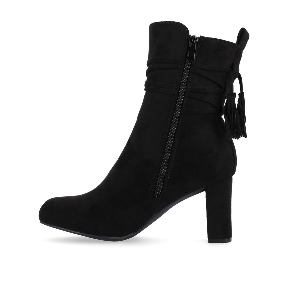 ZURI ZIP-UP BOOTIES IN FAUX SUEDE