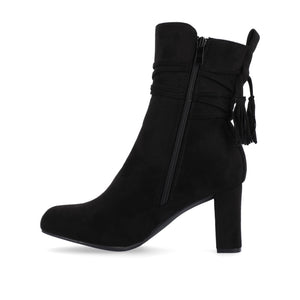 ZURI ZIP-UP BOOTIES IN FAUX SUEDE - Black