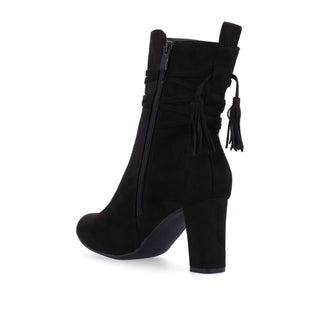 ZURI ZIP-UP BOOTIES IN FAUX SUEDE