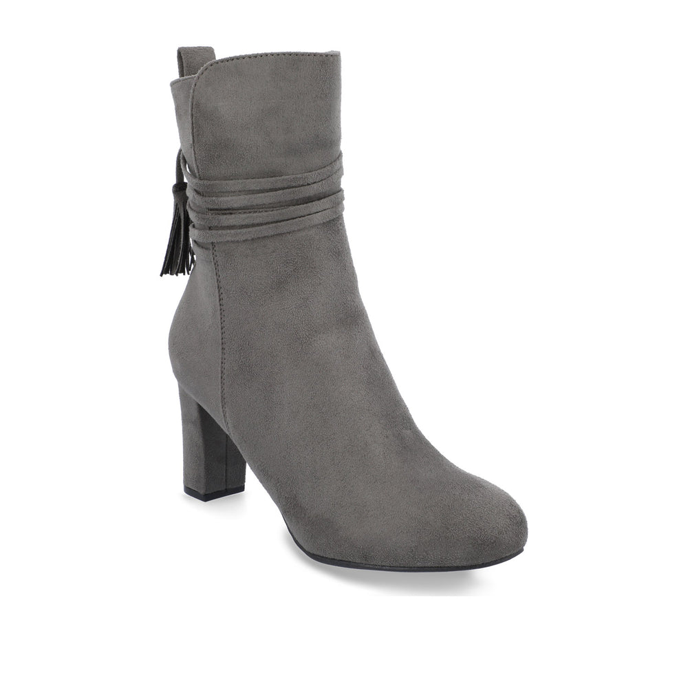 ZURI ZIP-UP BOOTIES IN FAUX SUEDE