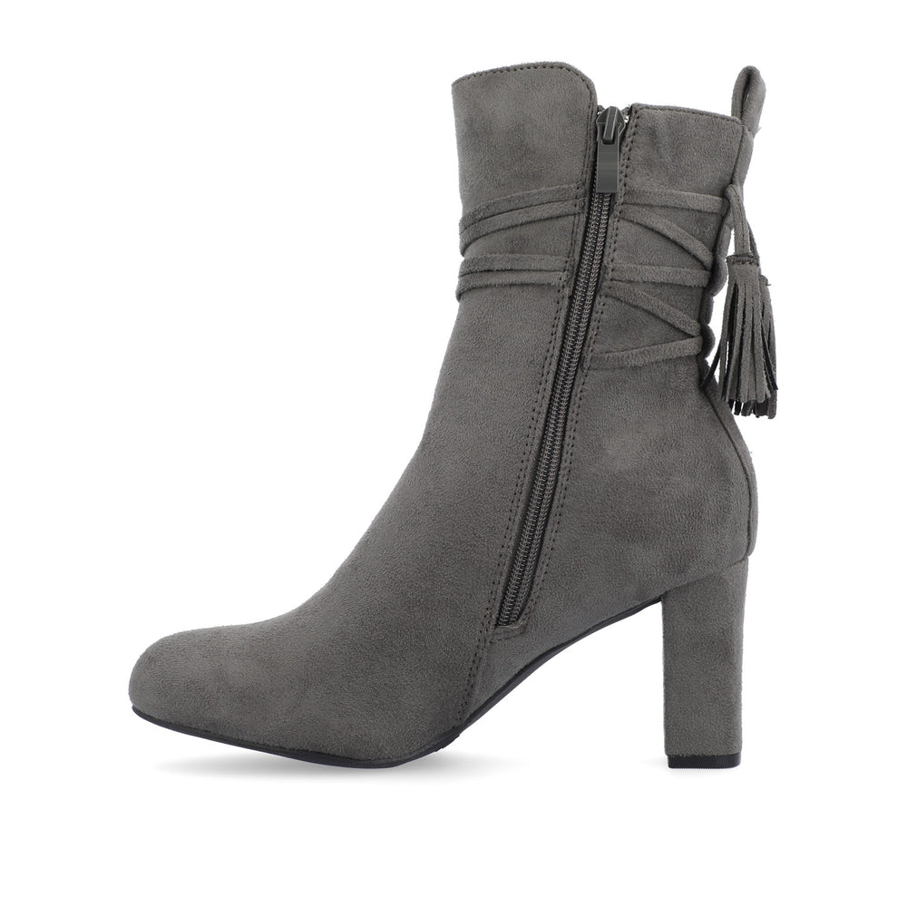 ZURI ZIP-UP BOOTIES IN FAUX SUEDE