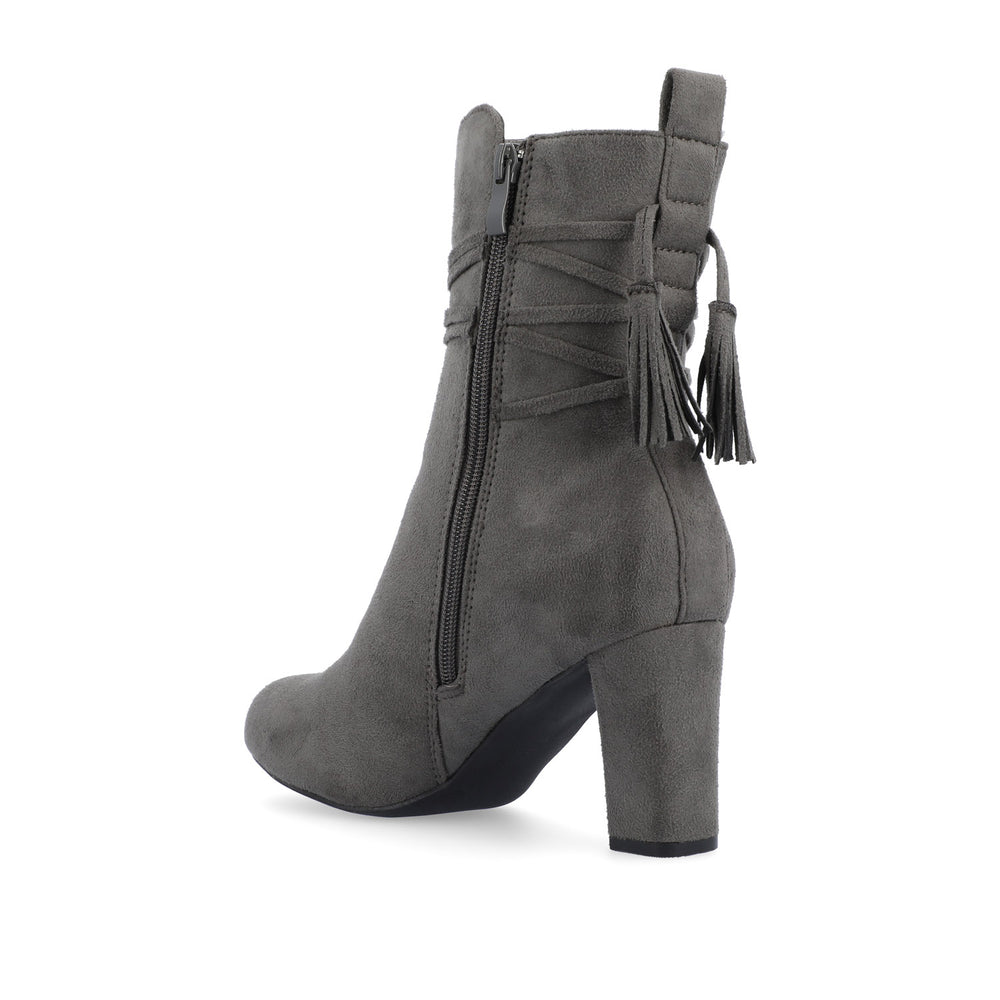 ZURI ZIP-UP BOOTIES IN FAUX SUEDE