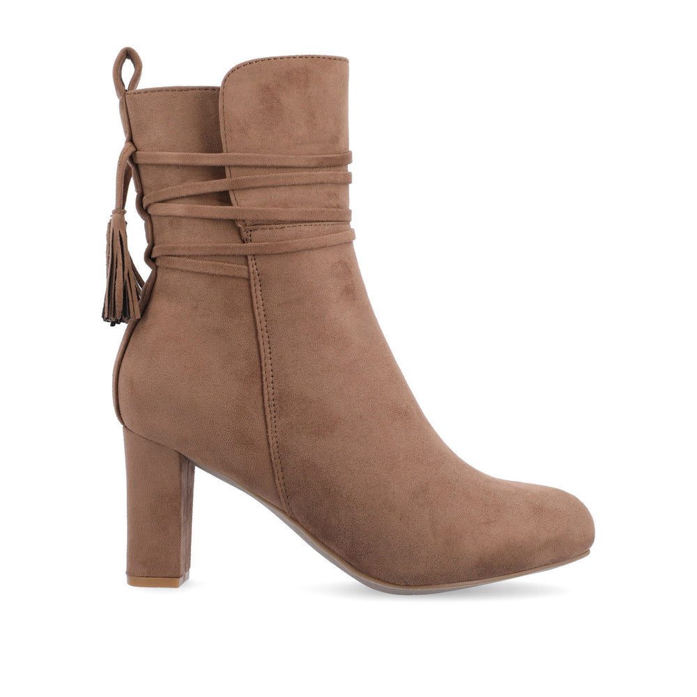 ZURI ZIP-UP BOOTIES IN FAUX SUEDE