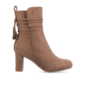 ZURI ZIP-UP BOOTIES IN FAUX SUEDE