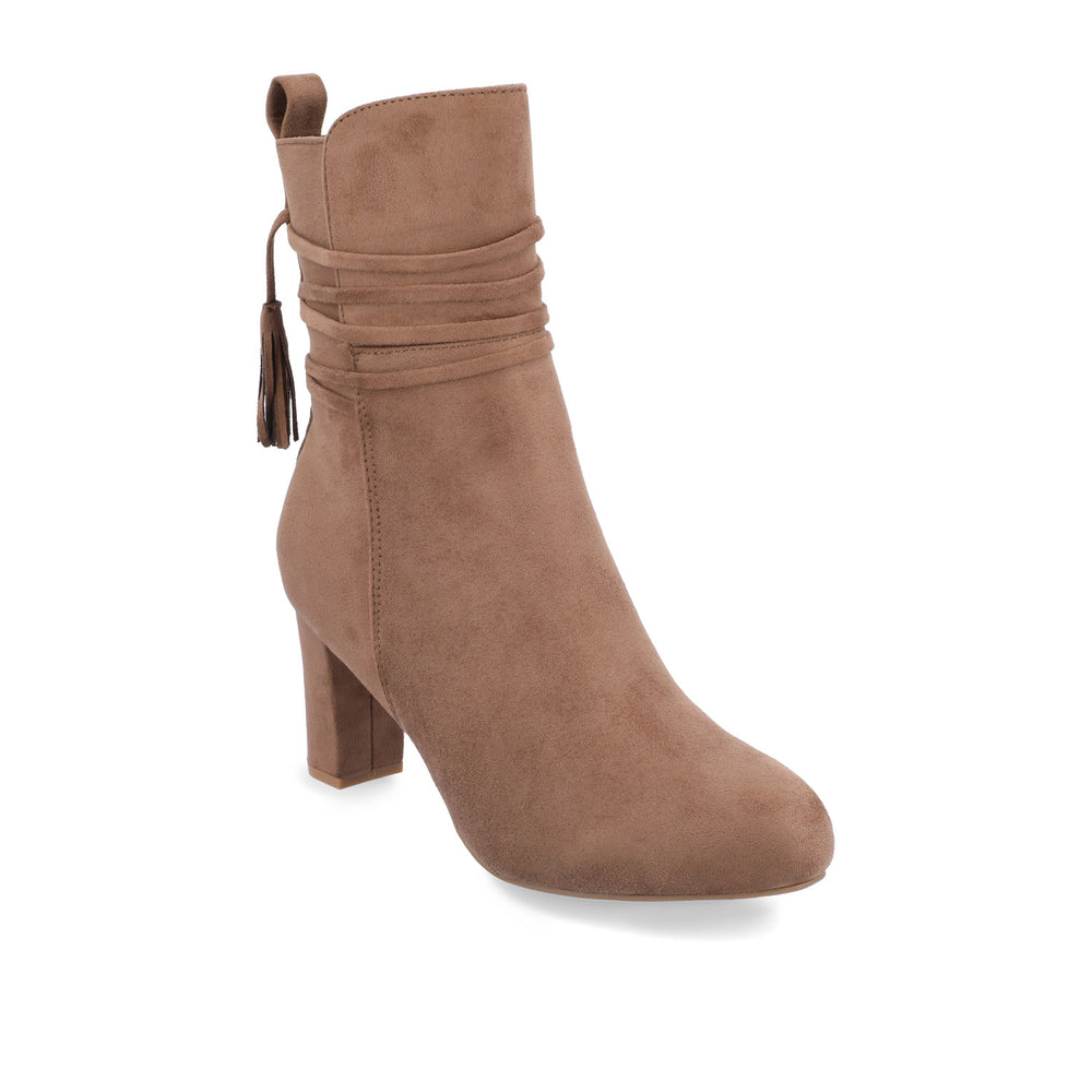 ZURI ZIP-UP BOOTIES IN FAUX SUEDE