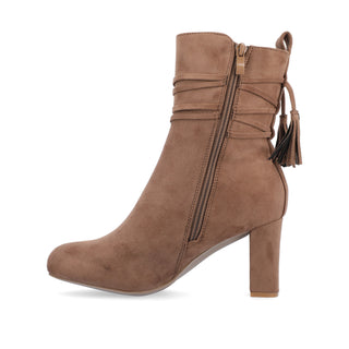 ZURI ZIP-UP BOOTIES IN FAUX SUEDE