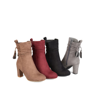 ZURI ZIP-UP BOOTIES IN FAUX SUEDE