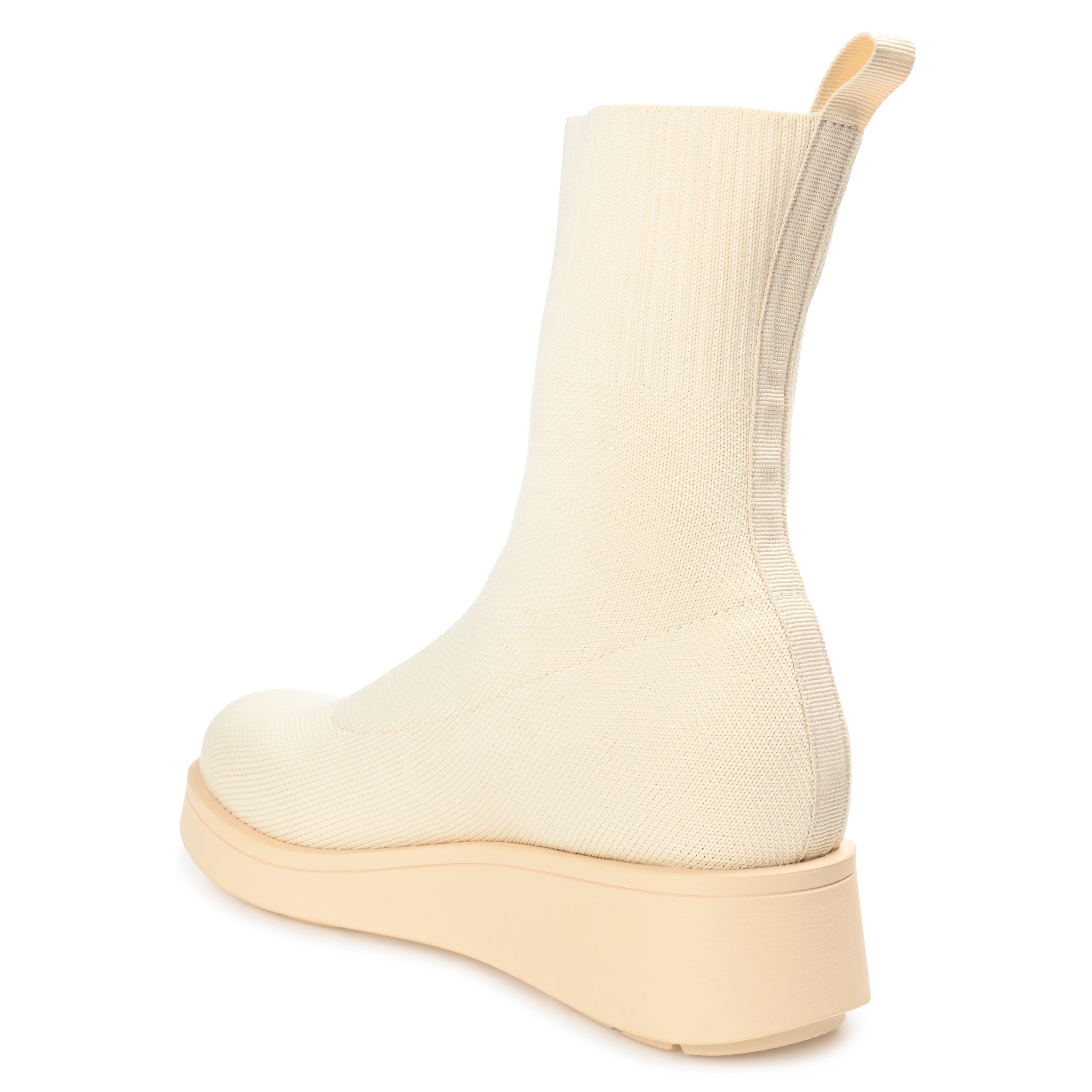 EBBY PLATFORM SOCK BOOT IN KNIT FABRIC - Cream