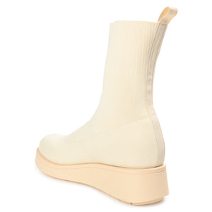 EBBY PLATFORM SOCK BOOT IN KNIT FABRIC - Cream