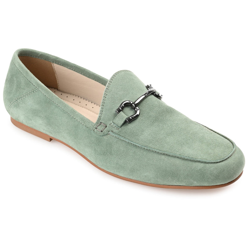 GIIA HORSE BIT LOAFER FLATS IN SUEDE