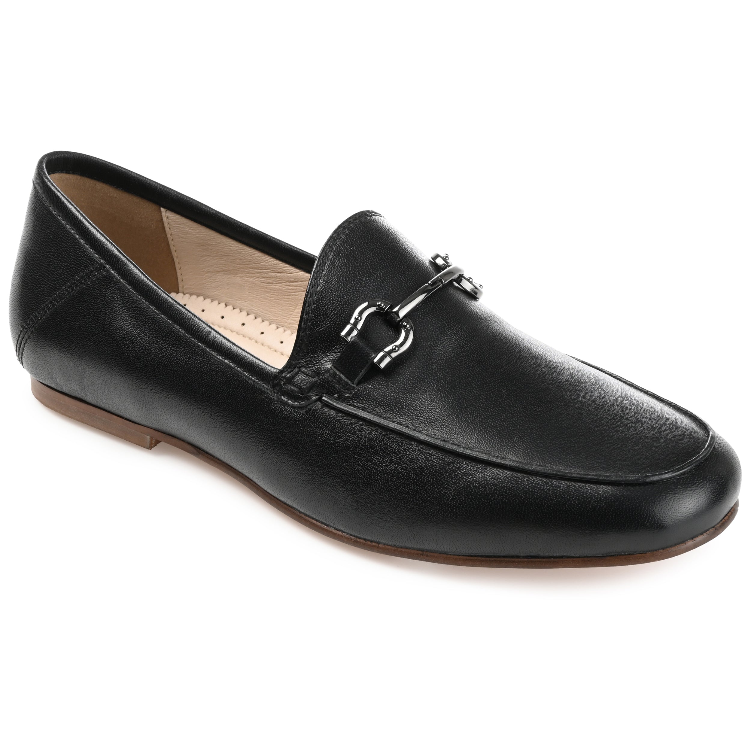 GIIA HORSE BIT LOAFER FLATS IN LEATHER - Black