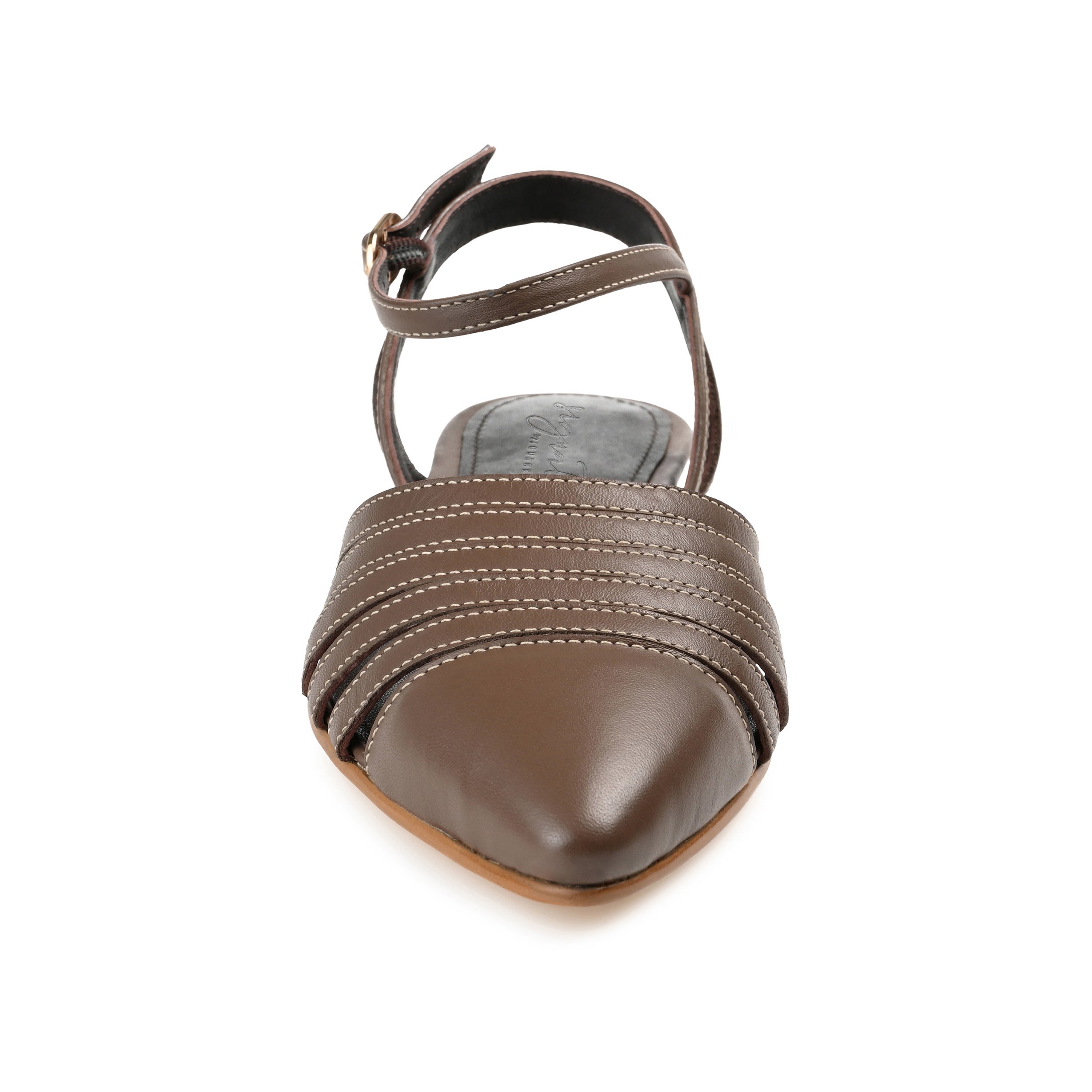 DEXIE FISHERMAN FLATS IN LEATHER - Brown