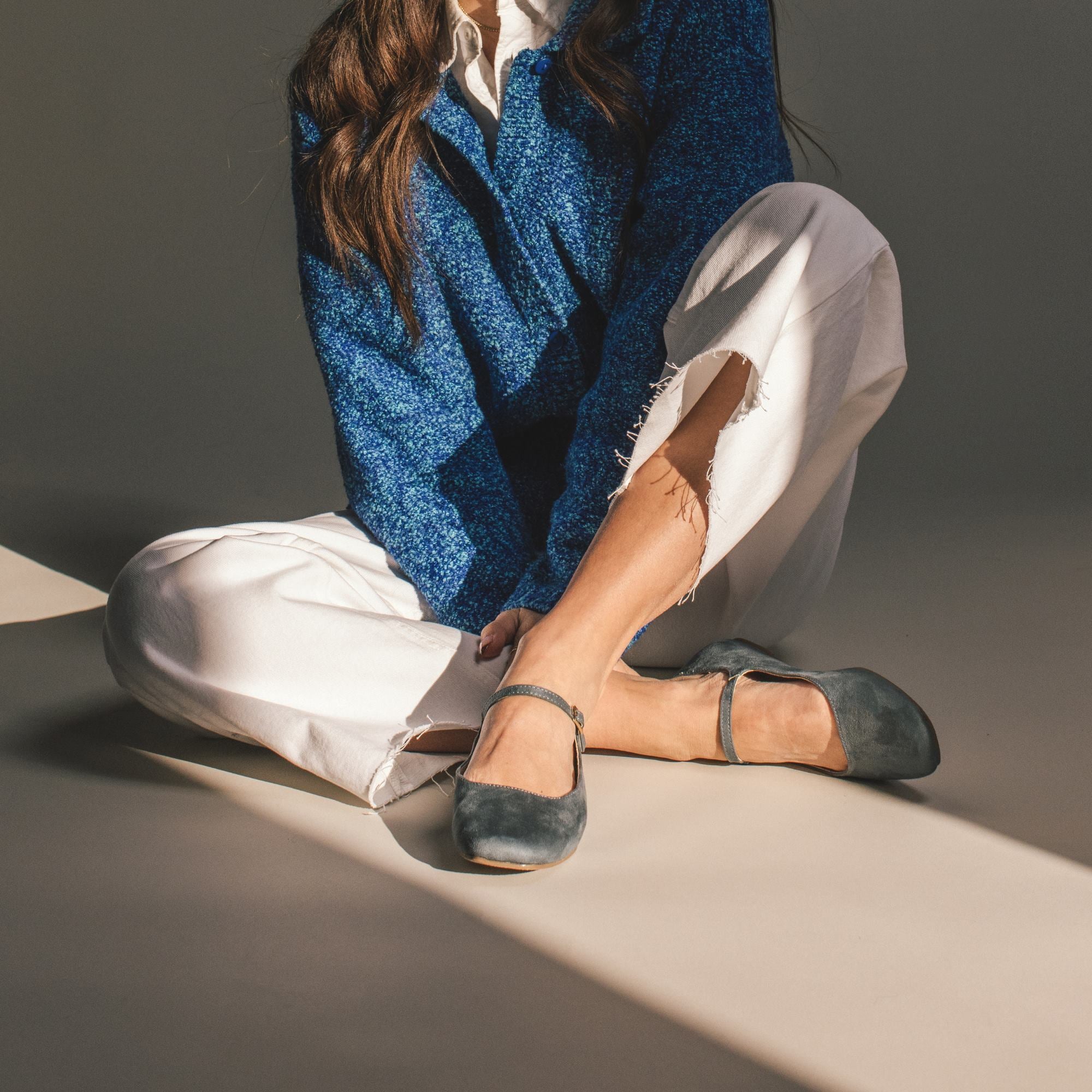 CARRIE FAUX SUEDE BALLET FLATS IN WIDE