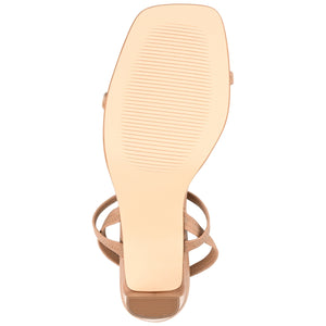 LENONN STRAPPY BLOCK HEELS IN LEATHER - Tan