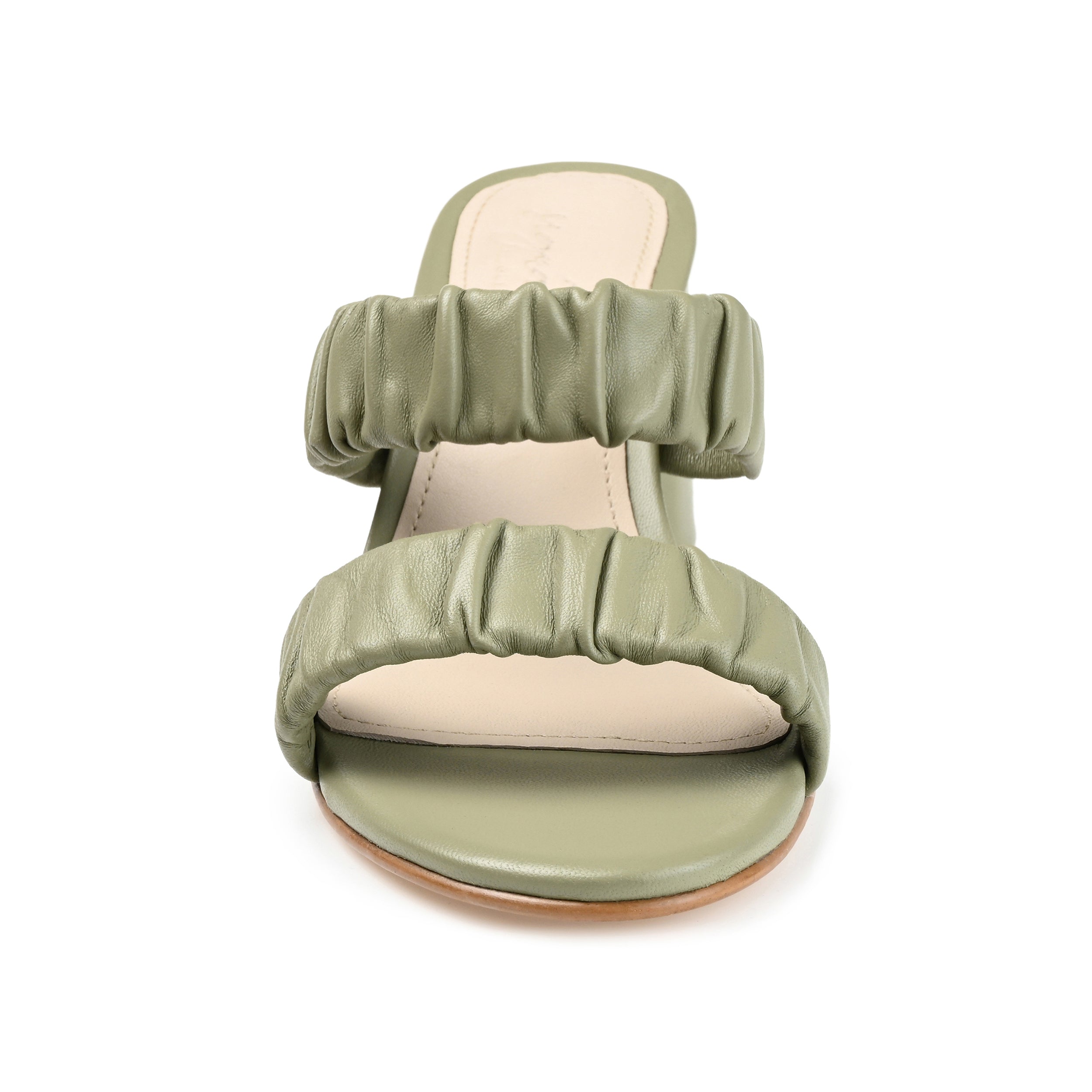 VIDDA STRAPPY BLOCK HEELS IN LEATHER - Green