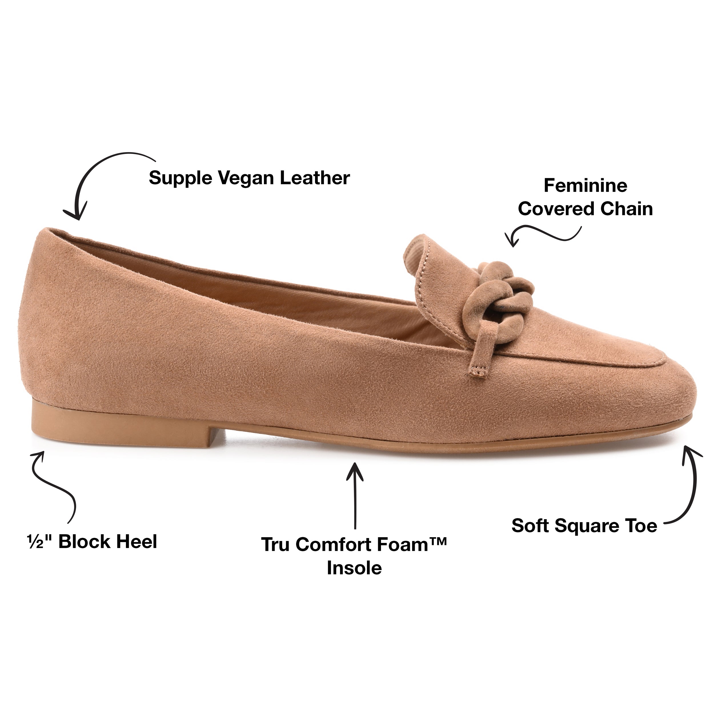 CORDELL LOAFER FLATS IN WIDE - Taupe
