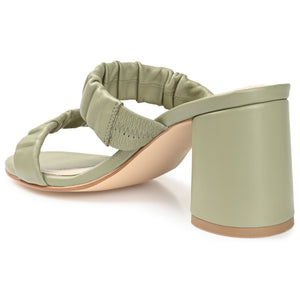 VIDDA STRAPPY BLOCK HEELS IN LEATHER - Green