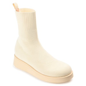 EBBY PLATFORM SOCK BOOT IN KNIT FABRIC - Cream