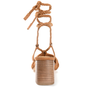 RAILEE STRAPPY HEELED SANDALS IN SUEDE - Brown