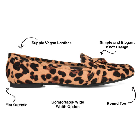 JOURNEE COLLECTION Womens Beige Leopard Print Comfort Jo Pointed