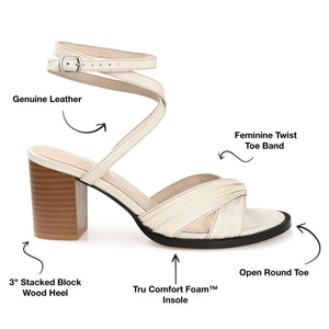 FREEDA STRAPPY HEELED SANDALS IN LEATHER - Off White