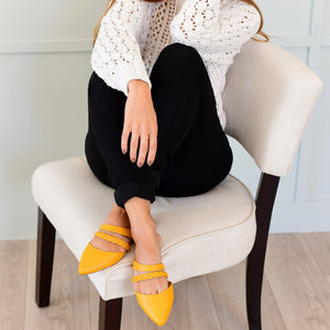 OLIVEA MULE FLATS IN VEGAN LEATHER - White Snake 2